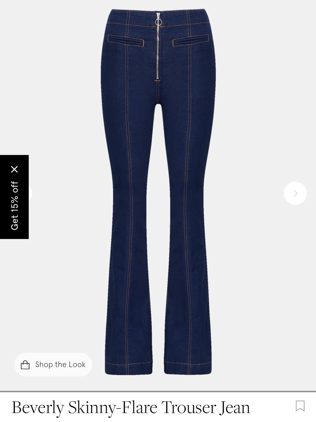 Veronica Beard Navy Blue Beverly Skinny-Flare Trousers